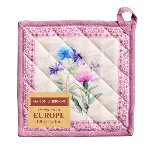 Pot Holders 100% Cotton Potholders (038 - Chardon / 8" x 8" (Pot Holder Pack of 1))