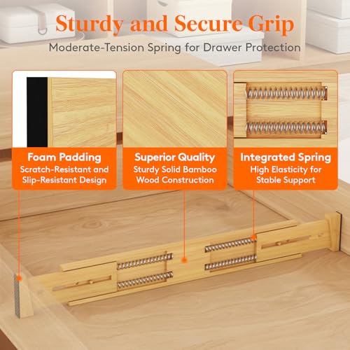 2.4" Kitchen Drawer Dividers (2.4"H, 17.5-22"L)