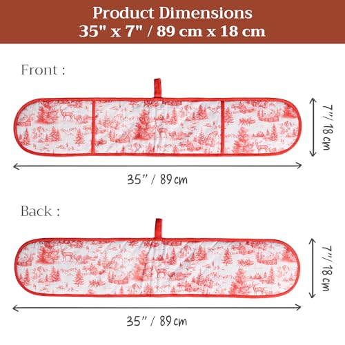 Double Oven Mitts 100% Cotton Double Oven Glove (120 - Winter Jouy / 7" x 35" (Double Oven Mitt))