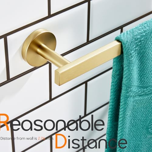 20 Inch Bathroom Towel Bar Bath Towel Rack Kitchen Towel Holder Towel Shelf Wall Mounted SUS304 Stainless Steel Brushed Gold AN4001GD (Brushed Gold / 20-Inch)