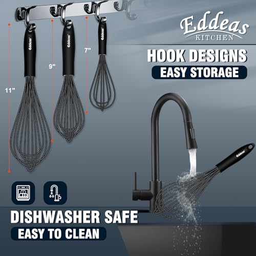 Whisks For Cooking Up To 500°F Silicone Whisk tool Non (3 Count)