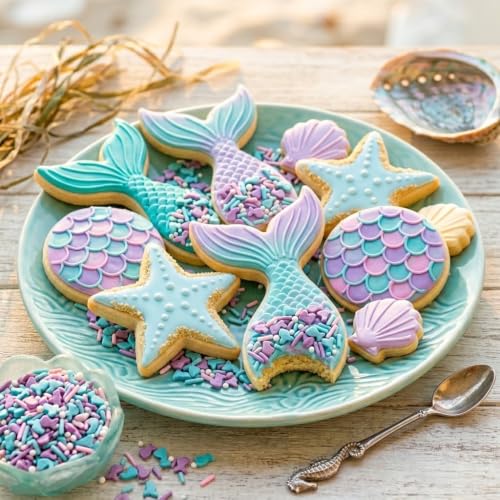 Mermaid Sprinkles for Baking (Blue, purple, pink)