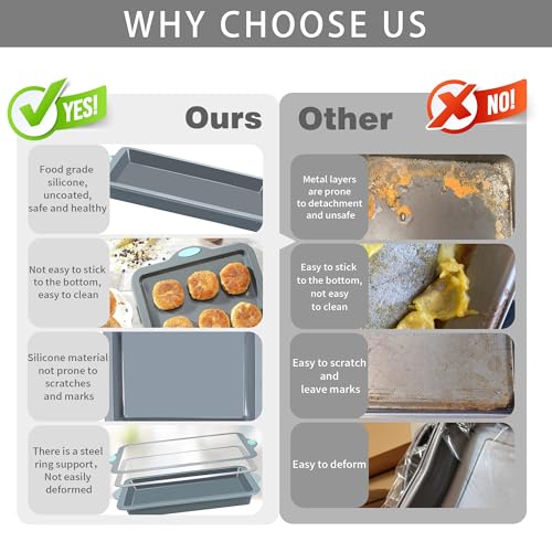 Silicone Baking Pans Set (4-Piece Baking Pans Set / Light Grey)