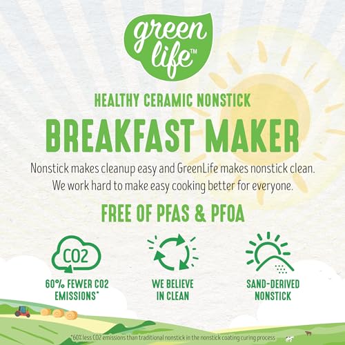 3-in-1 Breakfast Maker Station, Healthy Ceramic Nonstick Dual Griddles for Eggs Meat Sausage Bacon Pancakes and Breakfast Sandwiches, 2 Slice Toast Drawer, Easy-to-use Timer, Pink (Pink / 11" Breakfast Maker / Breakfast Maker)