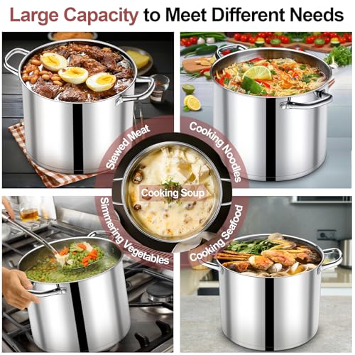 14 QT Stainless Steel Stock Pot with Lid (14 Quarts)