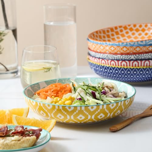 30 Pieces Ceramic Dinnerware Sets for 6 (Assorted Colors A / 30 Pieces)