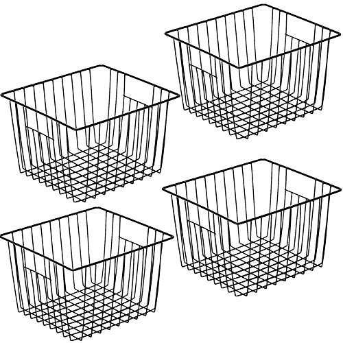 Freezer Storage Baskets (Black / 11"L x 10"W x 7"H)
