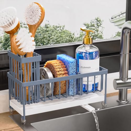 Sponge Holder for Kitchen Sink (Gray Blue - 9.25″)