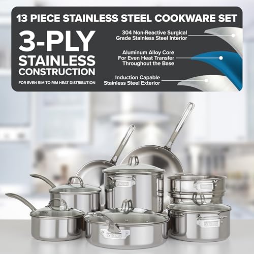 3 Ply Pots and Pans Set (13-Piece Set)