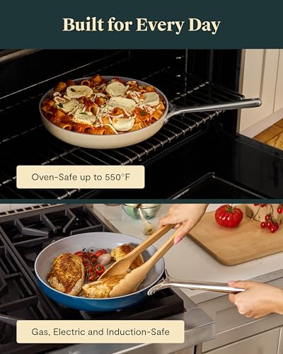 12" Non Stick Ceramic Frying Pan with Glass Lid (1x 12 IN / Gray)