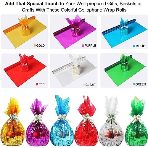Transparent Colored Cellophane Wrap Roll (278.8 Sq Ft)
