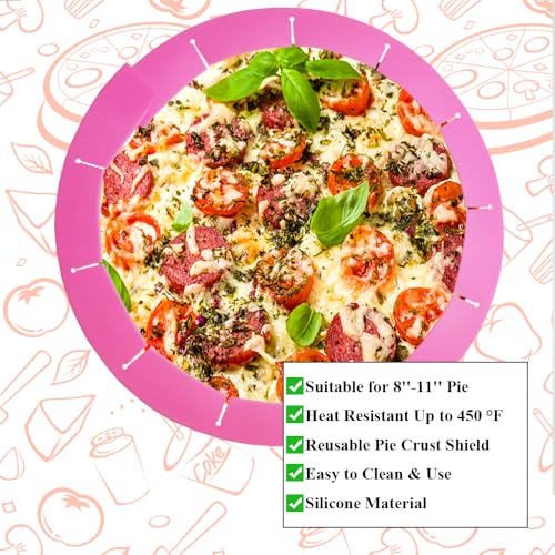 Adjustable Pie Crust Shield (Pink)
