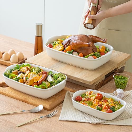 Ceramic Baking Dishes Set of 3 (OffWhite)