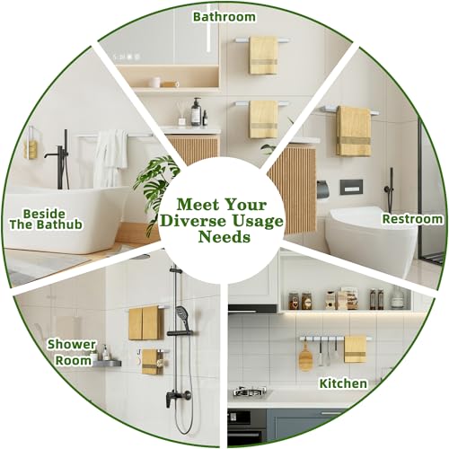 Hand Towel Holder Towel Bar for Bathroom Wall Mounted 8 Inch (White / 8-Inch)