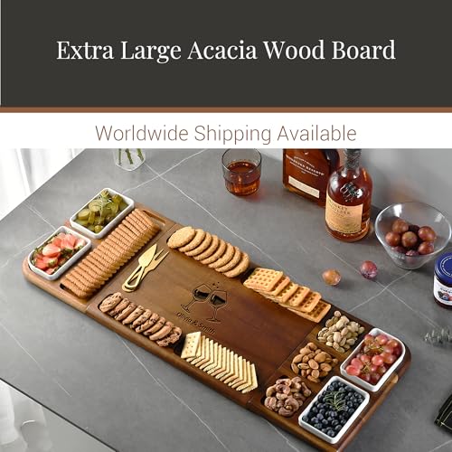 Premium Charcuterie Board (Extra Large 31" Acacia Wood with Engraving)