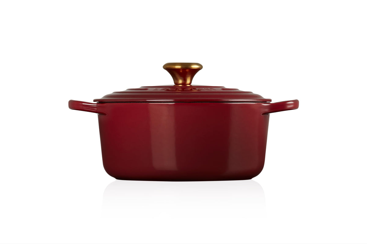 Enameled Cast Iron Round Dutch Oven (Garnet / 4.5 Qt)