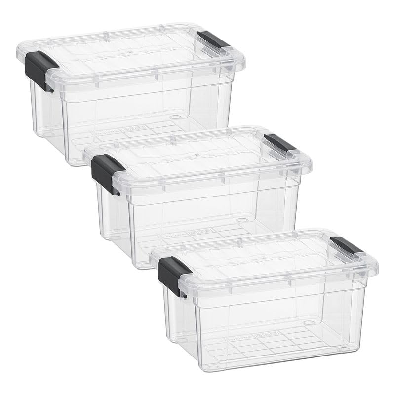 3.4 Quart Clear Plastic Storage Boxes with Lids (3.4 Quart)