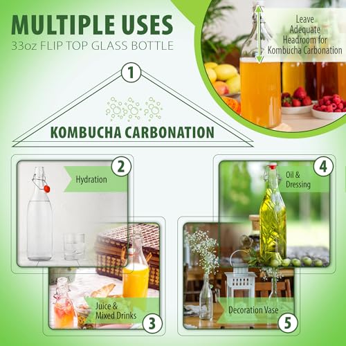 Flip Top Glass Bottle [1 Liter (33)