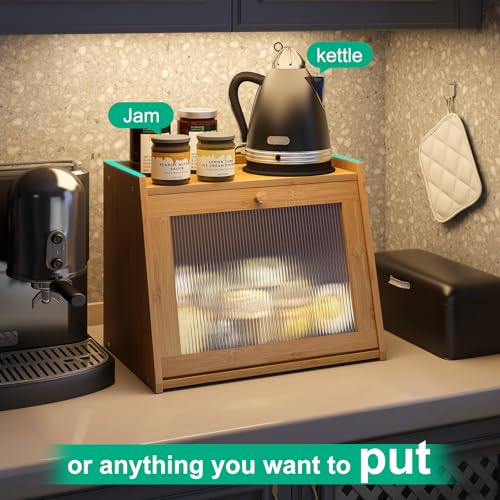Large Bread Box for Kitchen Counter (Natural / Large-1_Tier)