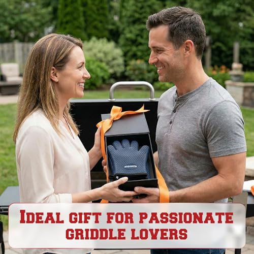 Silicone Griddle Grill Gloves Heat Resistant Oven Mitts (Classic Navy / One Size)
