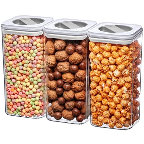 Carol - 112-Ounce Acrylic Canister (Set of 3), Plastic Airtight Food Container, Stackable for Pantry Storage, BPA-Free and Shatter-Proof, Perfect for Home and Commercial Use (112 oz (3-Pack))