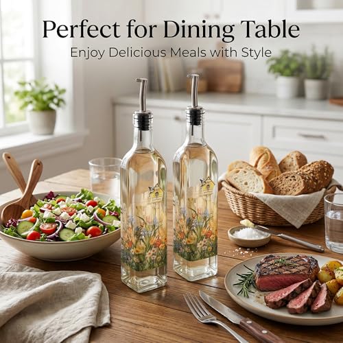 17oz Glass Olive Oil & Vinegar Dispenser Set