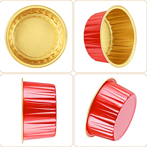 Dessert Cups with Lids (Red&Gold / 30pcs)