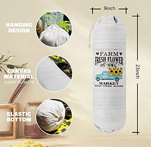 Grocery Bags Holder Organizer for Shopping Bags (Farmhouse 03)