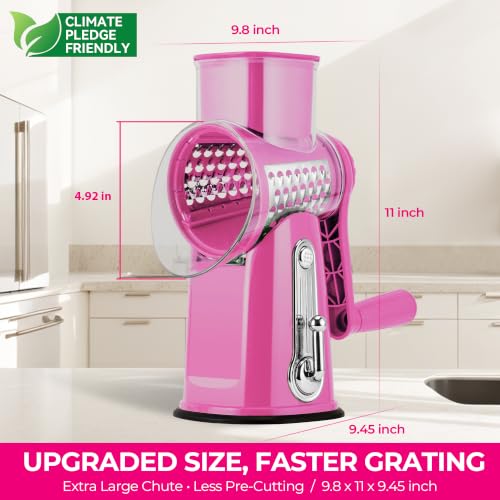 Rotary Cheese Grater 5 Blades (Pink)