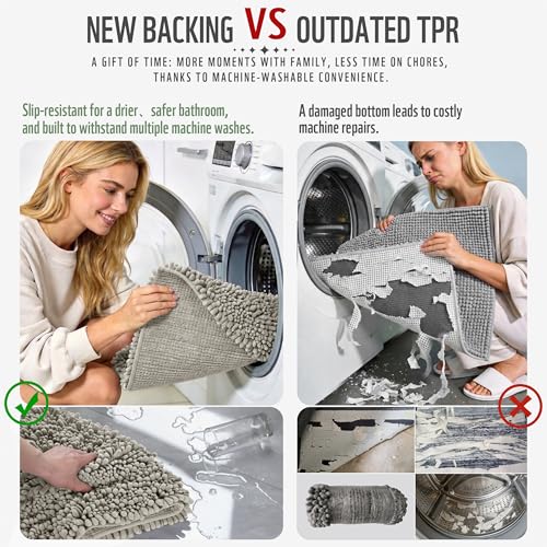 Large Bathroom Rugs Non Slip Washable 36x24 Inch