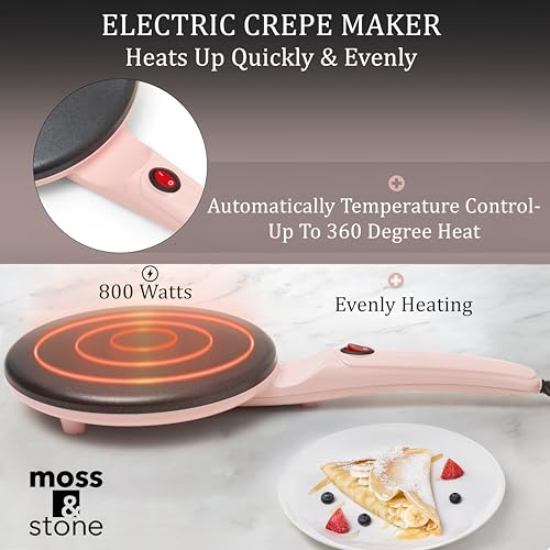 Pink Electric Crepe Maker (8 Inch Corded / Pink)