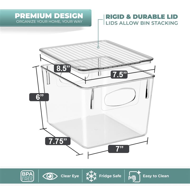 Clear Toy Storage Bins with Lids (8 Count)