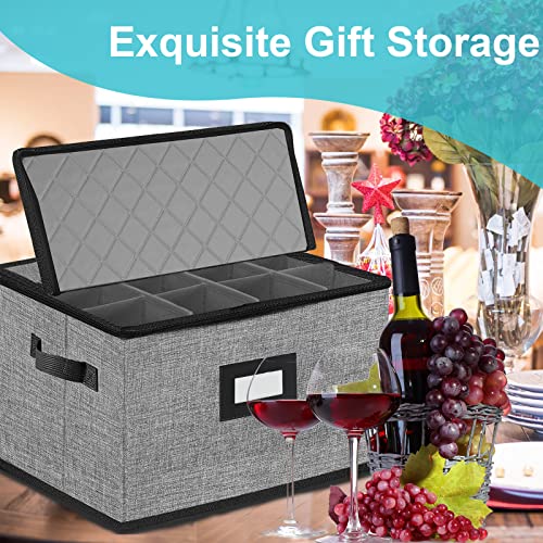 2PACK Quilted Wine Glass Storage Box (2 Count)