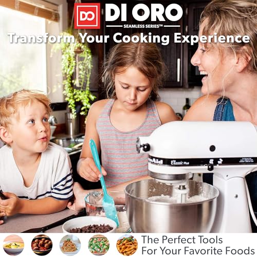 DI ORO Silicone Cooking Spoons (Teal)