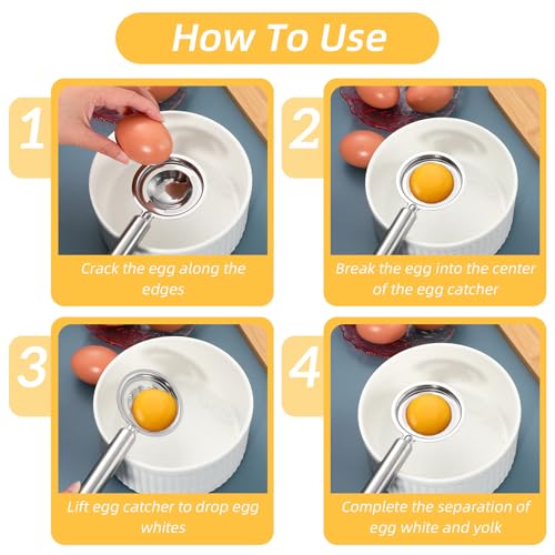 2PCS Egg Separator for Raw Eggs Eggs Yolk White Separation Tool