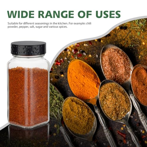 2pcs Black Spice Jars (Black Lids / 2pcs)
