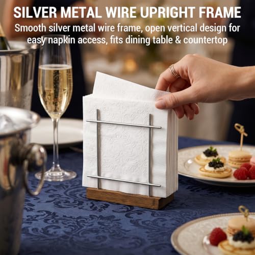 Upright Napkin Holder (Silver / Brown)
