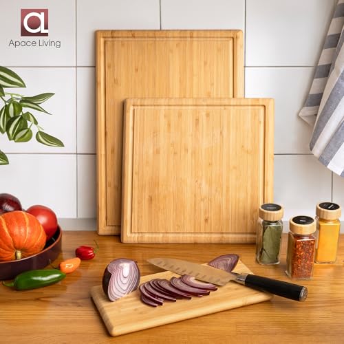Chorus Bamboo Cutting Board Set with Juice Groove (Straight Chic Bamboo)