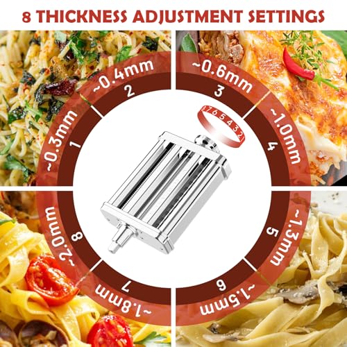 Pasta Attachment for KitchenAid Stand Mixer (Silver)