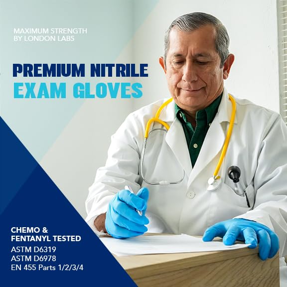 Sky Blue 5 Mil Nitrile Exam Gloves Disposable Latex Free (Sky Blue / Medium)