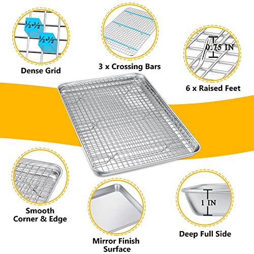 16 Inch Cookie Baking Sheet Pan with Wire Rack