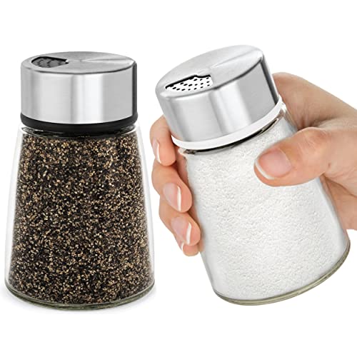 Salt and Pepper Shakers Set with Adjustable Pour Holes