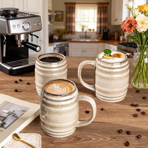 20oz Large Coffee Mugs Set of 4 (Oatmeal / Set of 4(20oz))
