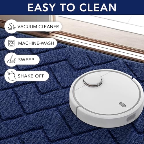 Door Mat Indoor Entrance (Navy Blue / 35" x 24" (Rectangular))