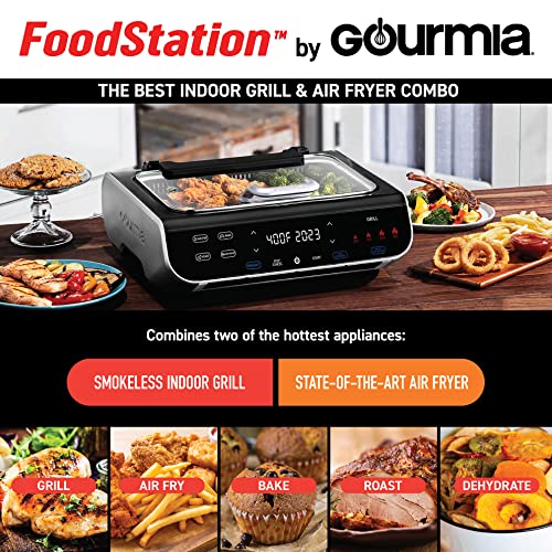 Smokeless Indoor Grill & Air Fryer raclette grill with Smoke Extracting Technology Extra (Air Fryer Grill 6 QT)