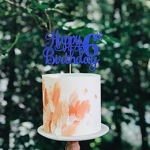 1 PCS Happy 6th Birthday Cake Topper (Blue / 6th)