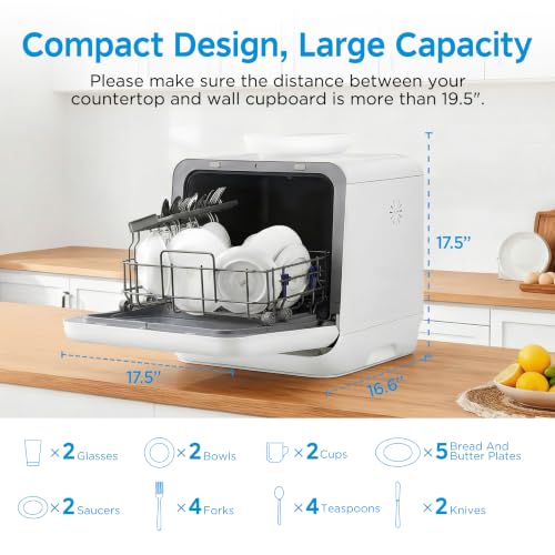 Countertop Dishwasher with 1.32Gal Tank (Whole White)