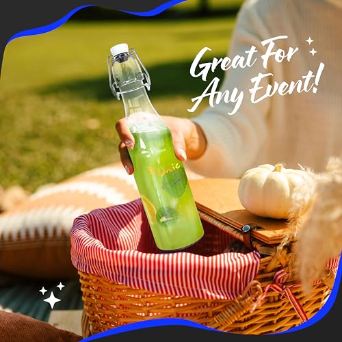 12 Oz Swing Top Glass Bottles with Airtight Lid 12 Pack Bundle (12 Pack - Round)
