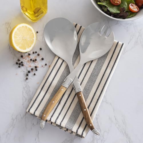Laguiole 2 Piece Olive Wood Salad Server Set (Olive Wood)