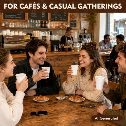 8 oz 500 Pack Coffee Cups White Paper Cups (White / 8 oz)
